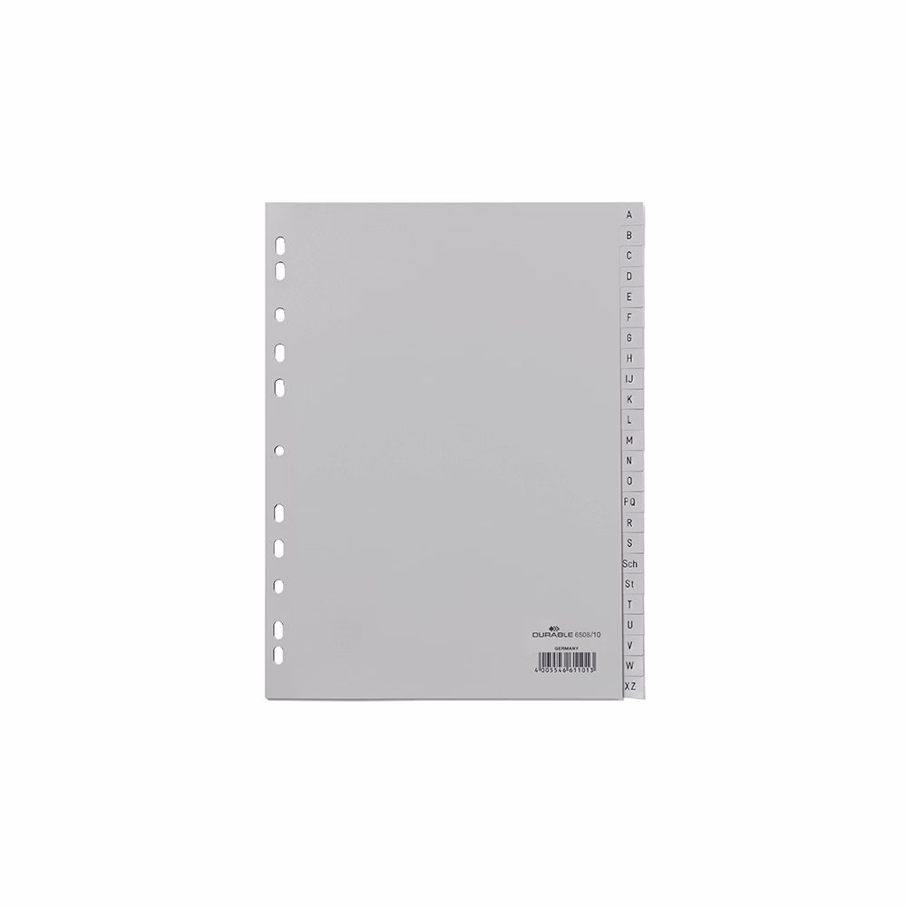Regiszter DURABLE műanyag nyomtatott A/4 A-Z 24 részes szürke