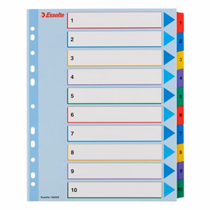 Regiszter ESSELTE A/4 maxi laminált karton újraírható 1-10
