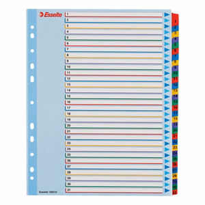 Regiszter ESSELTE A/4 maxi laminált karton újraírható 1-31