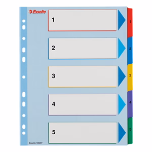 Regiszter ESSELTE A/4 maxi laminált karton újraírható 1-5