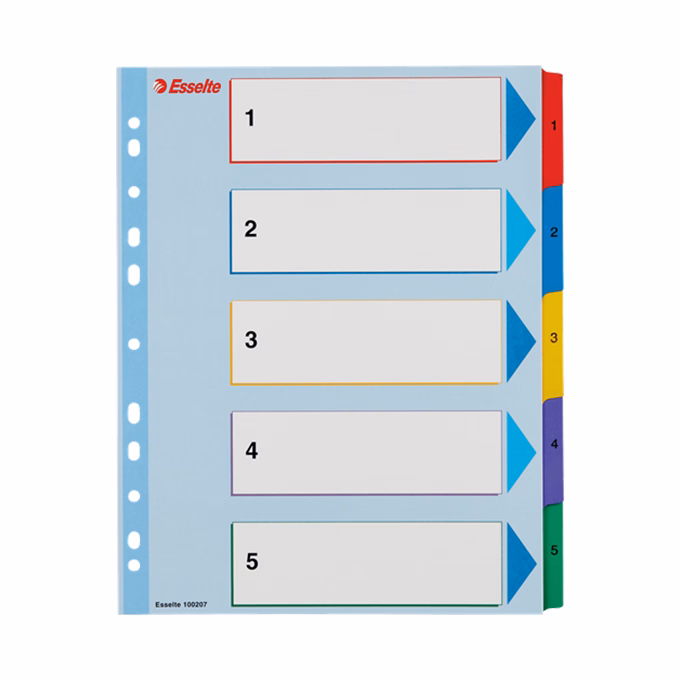 Regiszter ESSELTE A/4 maxi laminált karton újraírható 1-5