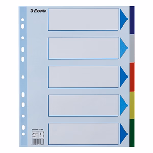 Regiszter ESSELTE A/4 maxi műanyag 5 részes