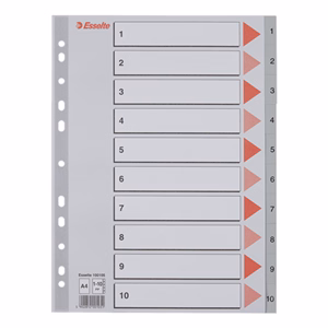 Regiszter ESSELTE A/4 műanyag 1-10