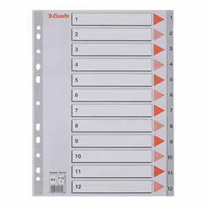Regiszter ESSELTE A/4 műanyag 1-12 Regiszter ESSELTE A/4 műanyag 1-12