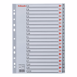 Regiszter ESSELTE A/4 műanyag A-Z Regiszter ESSELTE A/4 műanyag A-Z