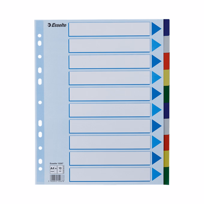 Regiszter ESSELTE A/4 műanyag maxi 10 részes