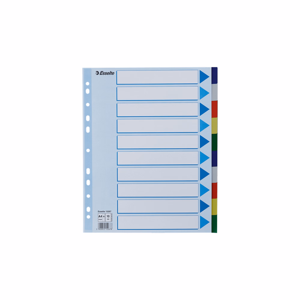 Regiszter ESSELTE A/4 műanyag maxi 10 részes