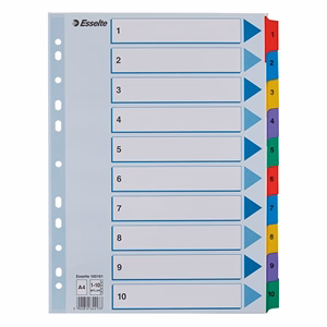 Regiszter ESSELTE Mylar A/4 laminált karton 1-10