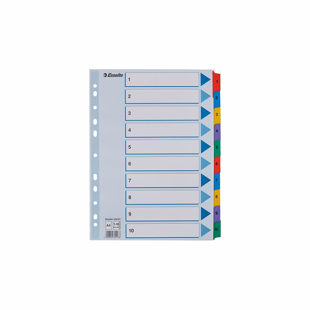 Regiszter ESSELTE Mylar A/4 laminált karton 1-10