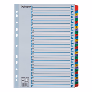 Regiszter ESSELTE Mylar A/4 laminált karton 1-31