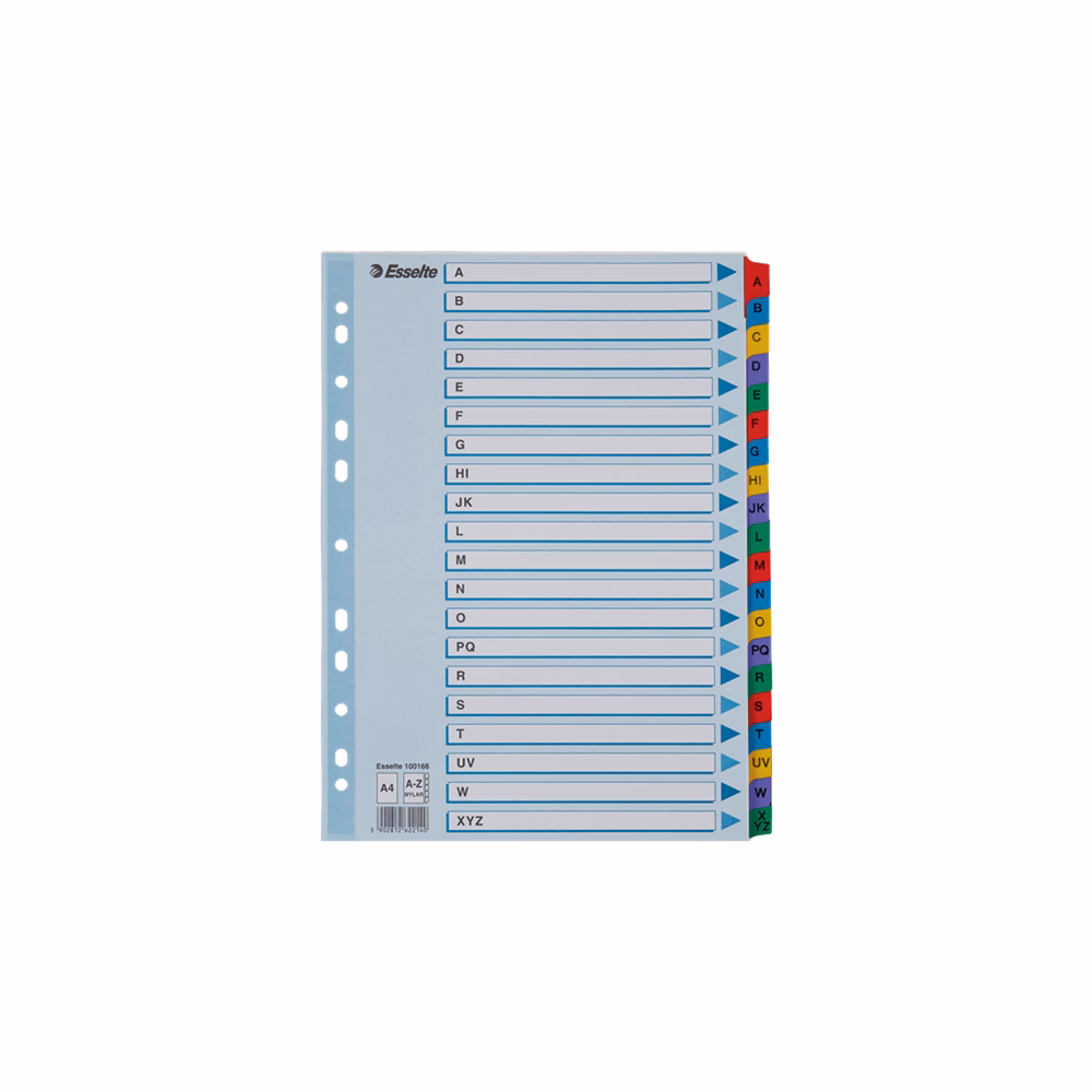 Regiszter ESSELTE Mylar A/4 laminált karton A-Z