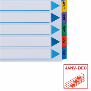 Regiszter ESSELTE Mylar A/4 laminált karton Jan-Dec