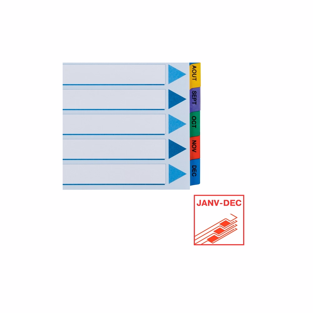 Regiszter ESSELTE Mylar A/4 laminált karton Jan-Dec