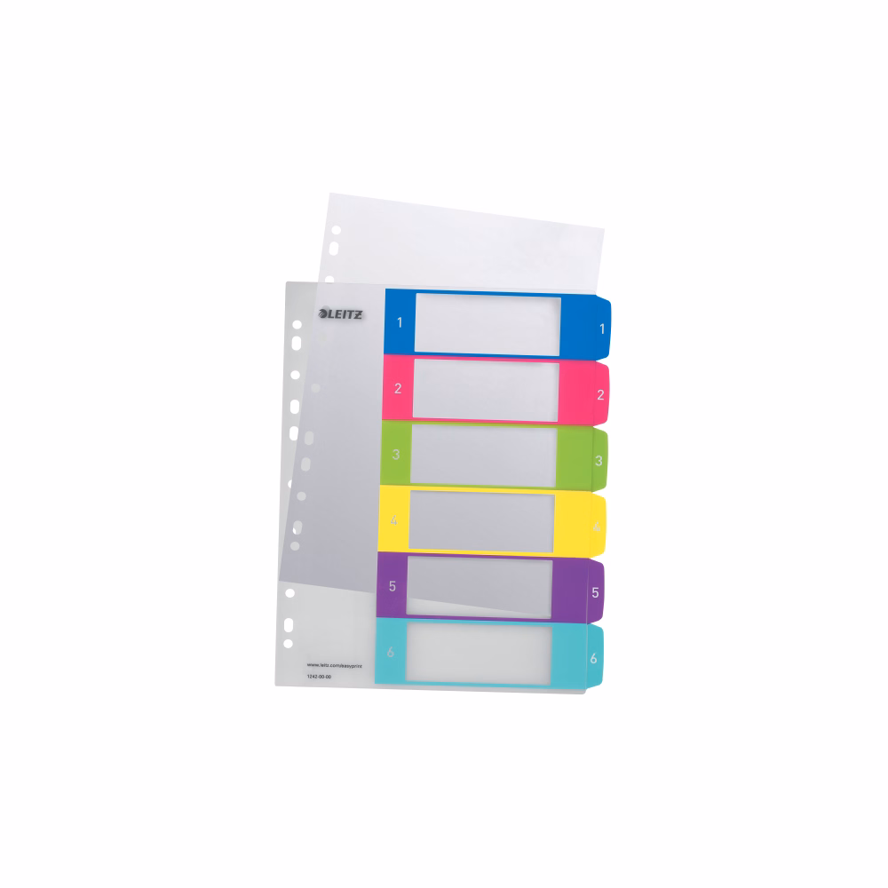 Regiszter LEITZ Wow  A/4 műanyag nyomtatható extra széles 1-6