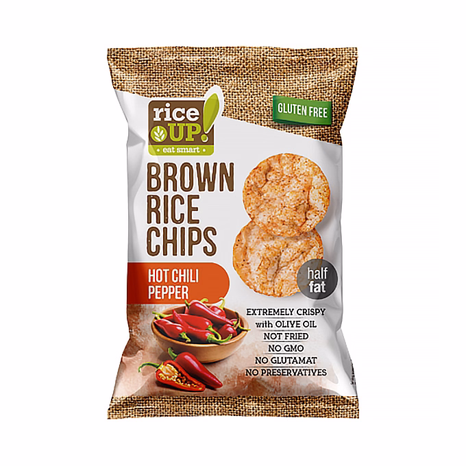 Rizschips RICE UP csípős chilis 60 g