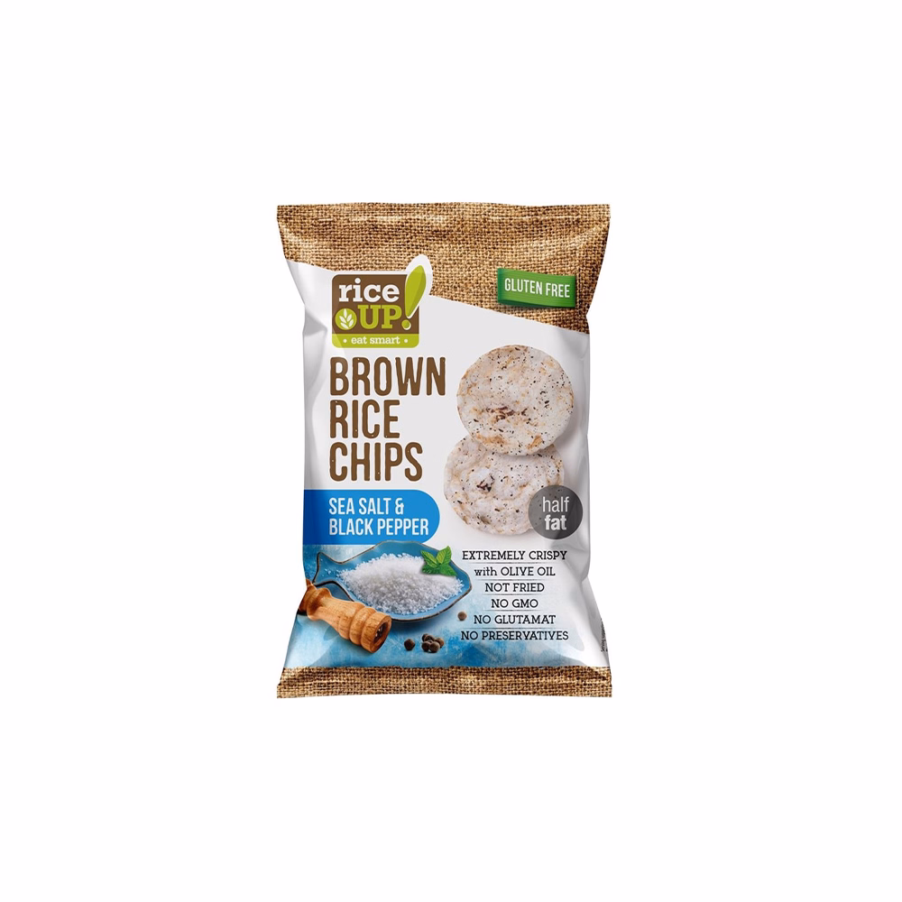 Rizschips RICE UP sós és borsos 60 g