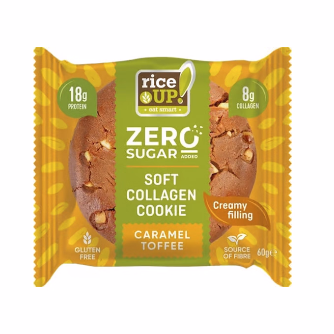 Rizskeksz RICE UP Zero collagen-protein karamell 60 g