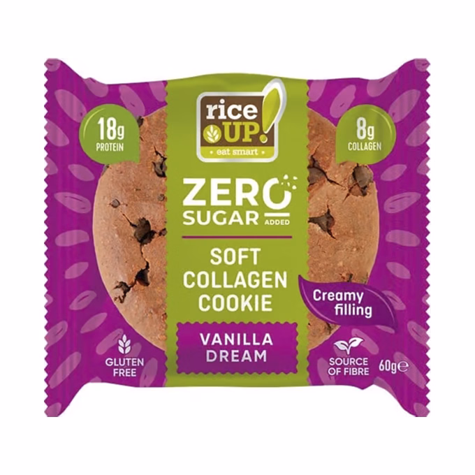 Rizskeksz RICE UP Zero collagen-protein vanília 60 g