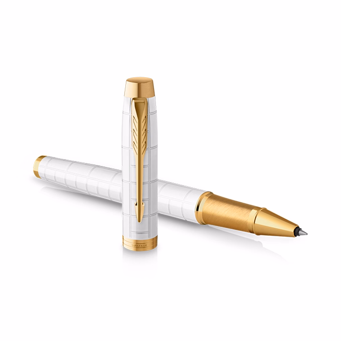 Rollertoll PARKER Royal IM Premium gyöngyházfehér arany klipsz
