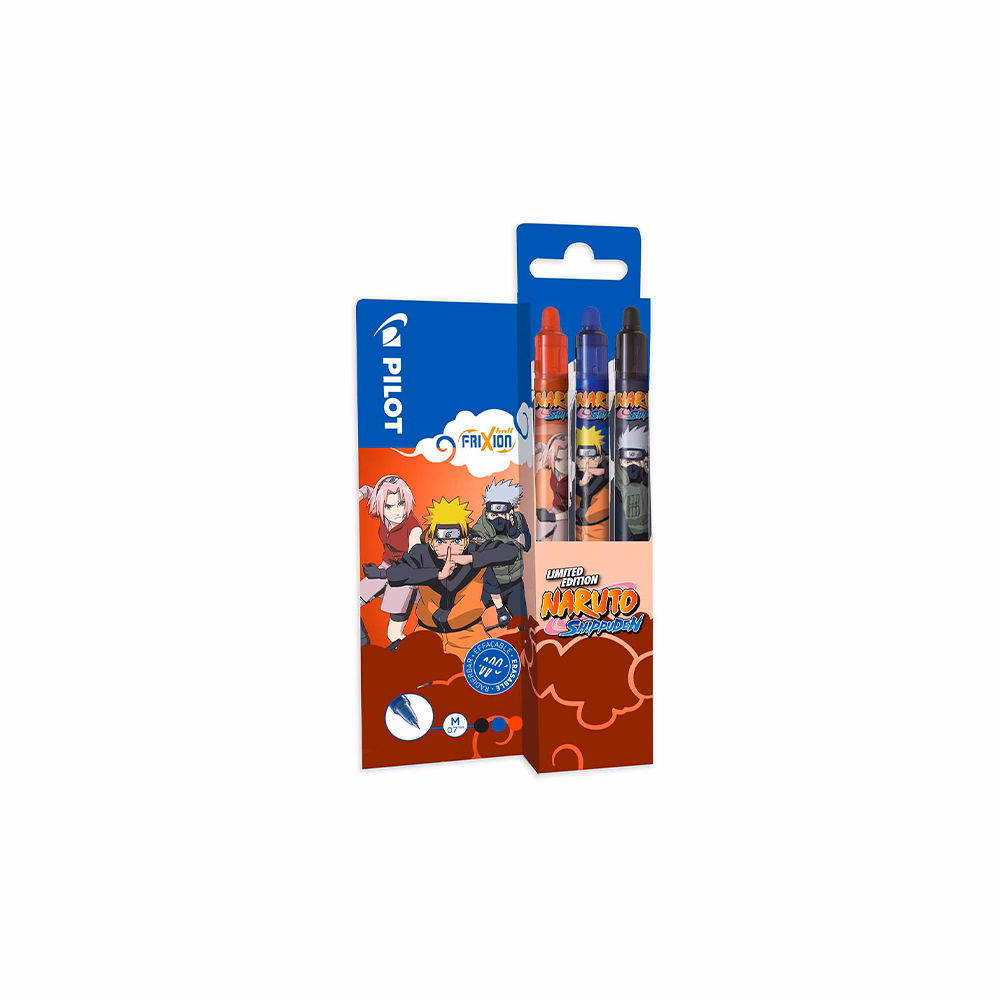 Rollertoll PILOT Frixion Naruto clicker radírozható 0,7 mm 3 szín