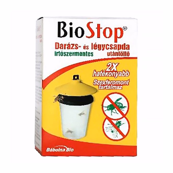 Rovarírtó darázs- és légycsapda BIOSTOP utántöltő 3 darabos irtószermentes