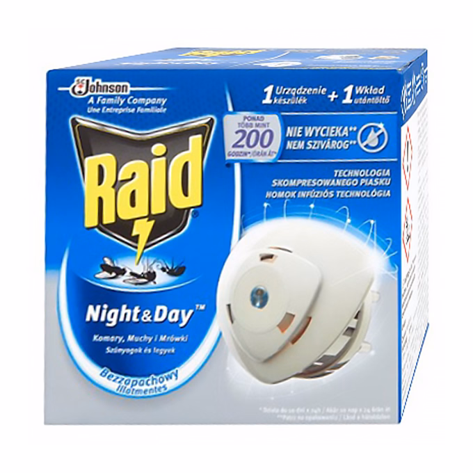 Rovarírtó elektromos készülék szúnyogirtó RAID Night&Day illatmentes