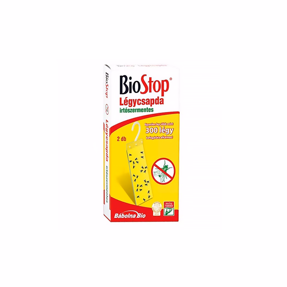 Rovarírtó légycsapda ragasztólap BIOSTOP 2 darabos irtószermentes