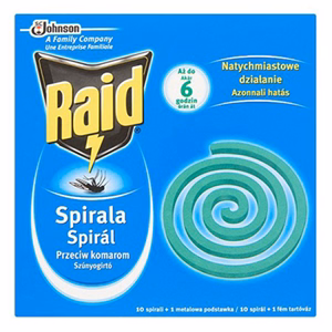 Rovarírtó szúnyogirtó spirál RAID kültéri 10 darabos