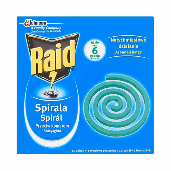 Rovarírtó szúnyogirtó spirál RAID kültéri 10 darabos