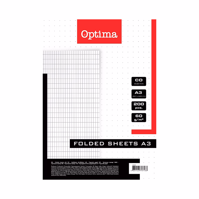 Rovatolt ív OPTIMA A/3 franciakockás 60 g 200 íves