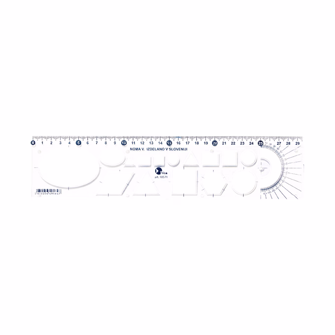 Sablon vonalzó OPTIMA átlátszó 30cm