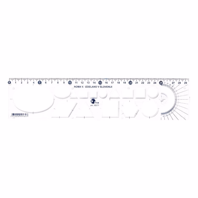 Sablon vonalzó OPTIMA átlátszó 30cm