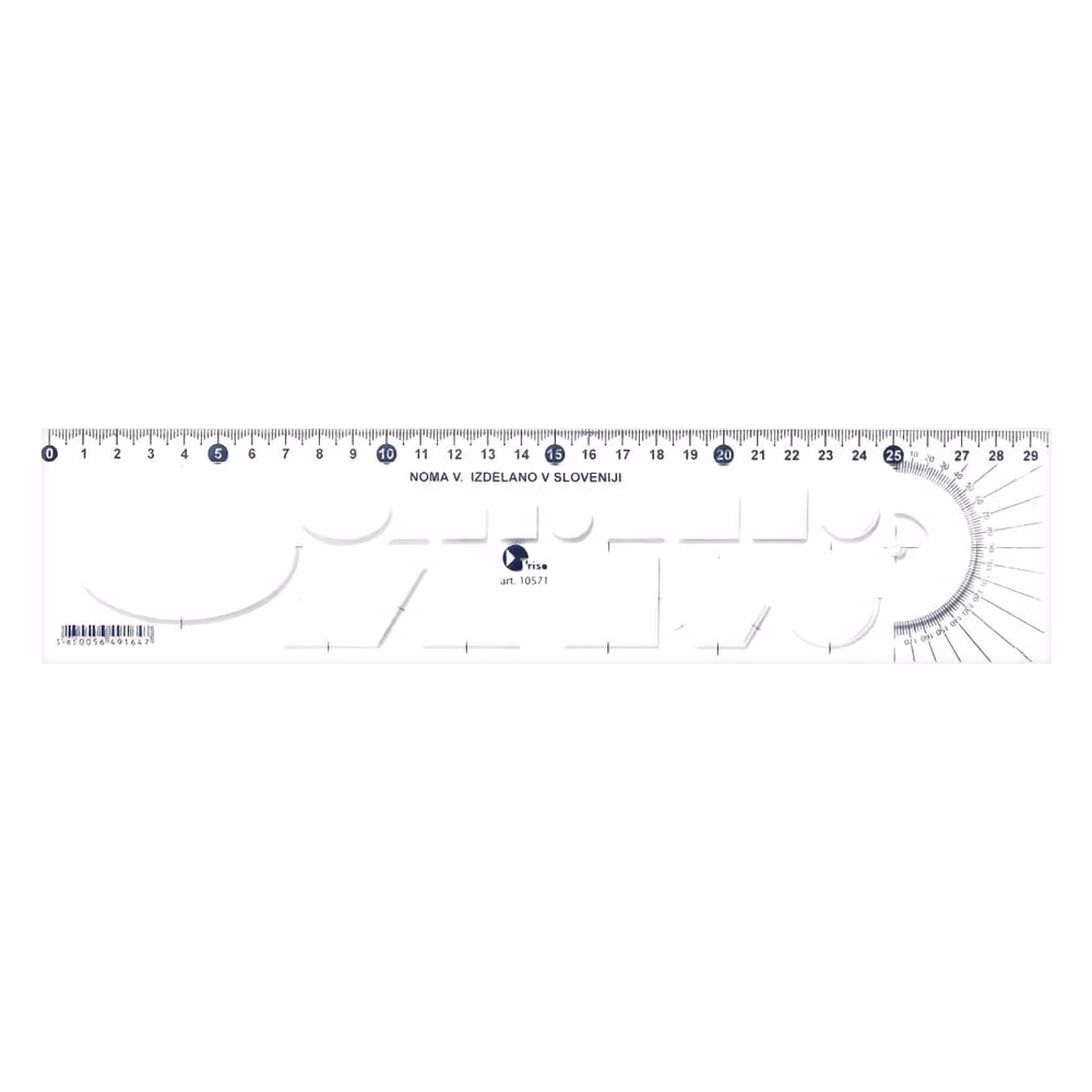 Sablon vonalzó OPTIMA átlátszó 30cm
