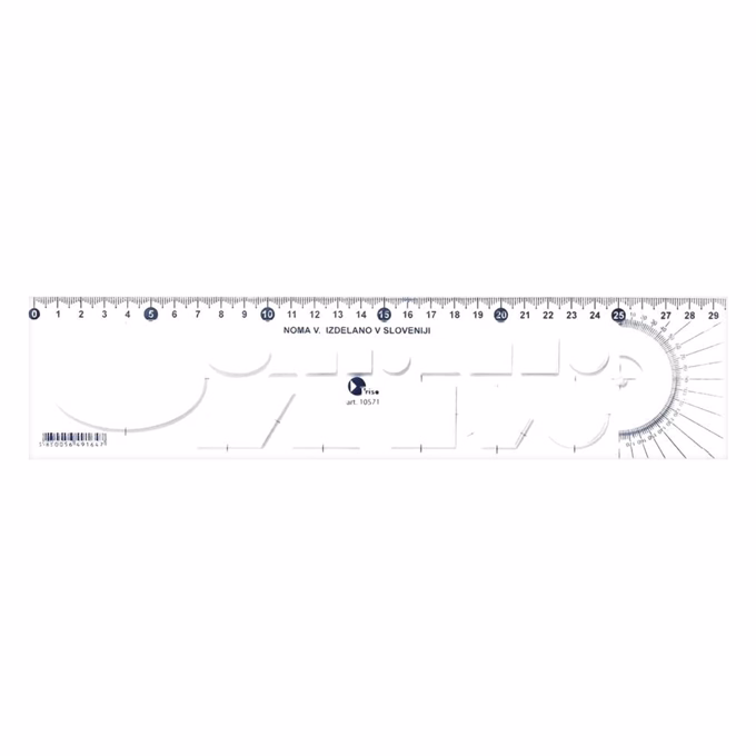Sablon vonalzó OPTIMA átlátszó 30cm
