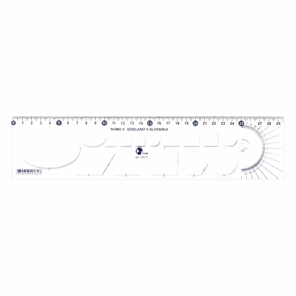 Sablon vonalzó OPTIMA átlátszó 30cm