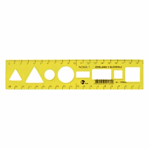 Sablon vonalzó OPTIMA hajlékony sárga 20cm