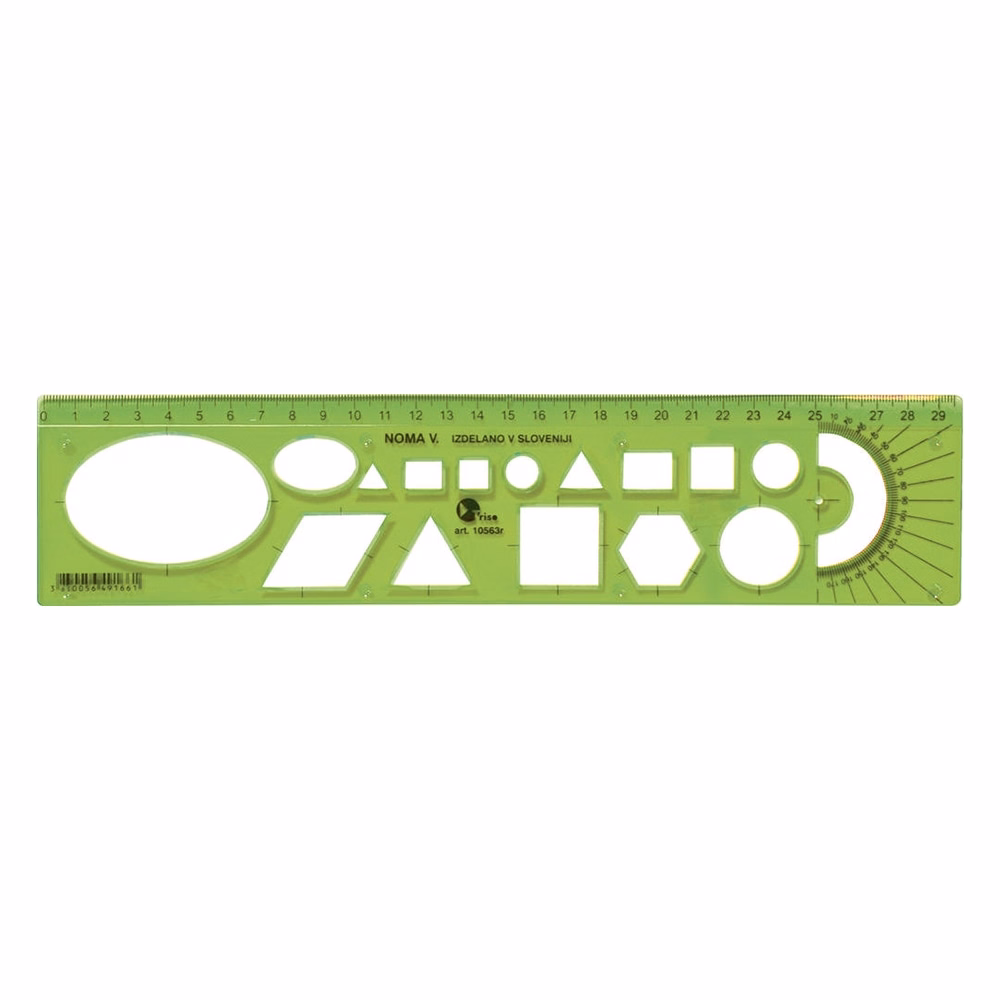 Sablon vonalzó OPTIMA hajlékony zöld 30cm