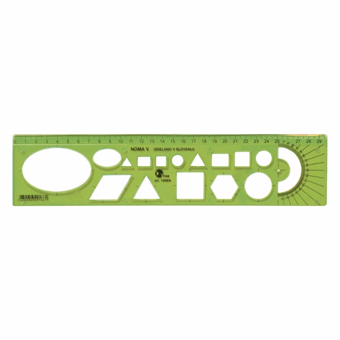 Sablon vonalzó OPTIMA hajlékony zöld 30cm