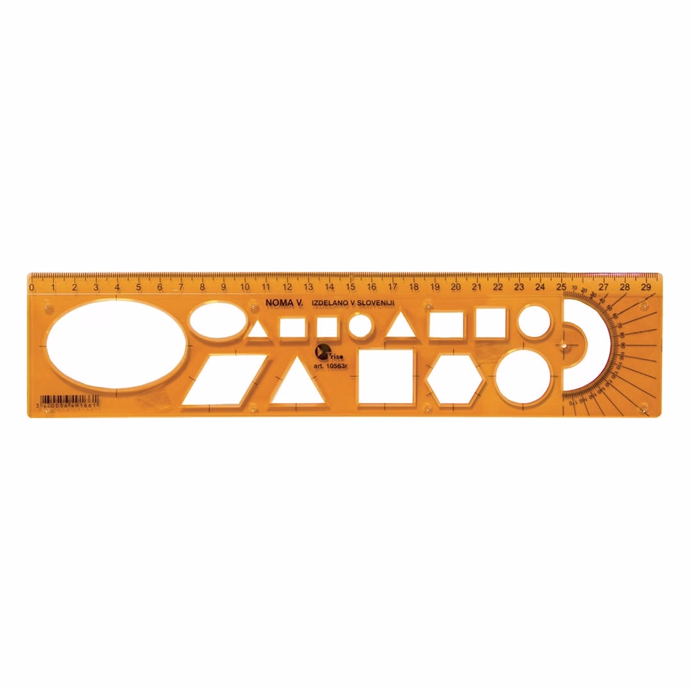 Sablon vonalzó OPTIMA narancssárga 30cm