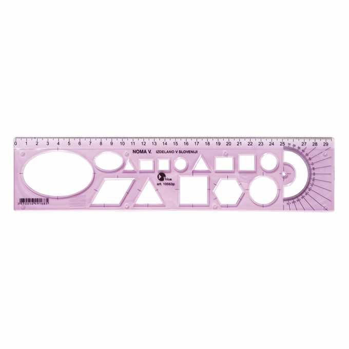 Sablon vonalzó OPTIMA pink 30cm