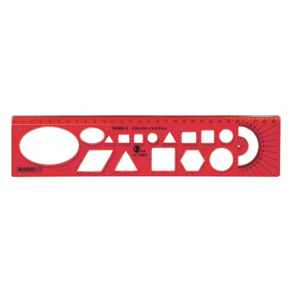 Sablon vonalzó OPTIMA piros 30cm