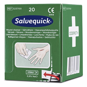 Sebtisztító kendő SALVEQUICK elsősegély állomás utántöltő 20 darabos