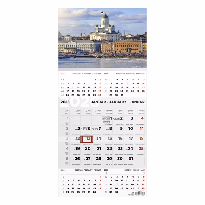 Speditőr naptár TOPTIMER T076 1 tömbös 5 havi Város 2027