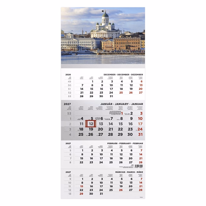 Speditőr naptár TOPTIMER T079 1 tömbös 4 havi Város 2027