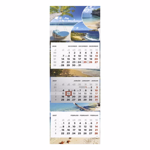Speditőr naptár TOPTIMER T080 3 tömbös 3 havi Beach 2027
