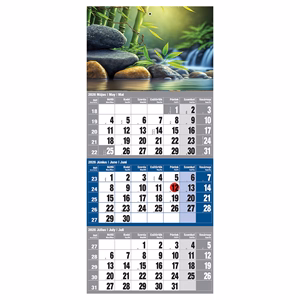 Speditőr naptár REALSYSTEM 1 tömbös 3 havi kék Meditáció 2026.