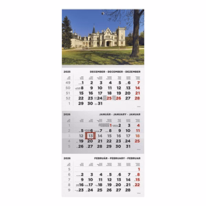 Speditőr naptár TOPTIMER T072 1 tömbös 3 havi Kastély 2026.