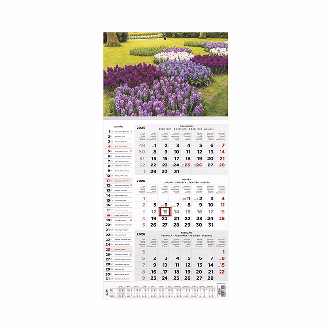 Speditőr naptár TOPTIMER T077 1 tömbös 3 havi névnapokkal Kert 2026.