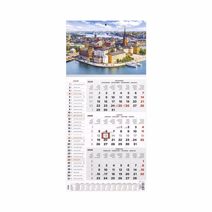 Speditőr naptár TOPTIMER T077 1 tömbös 3 havi névnapokkal Város 2026.