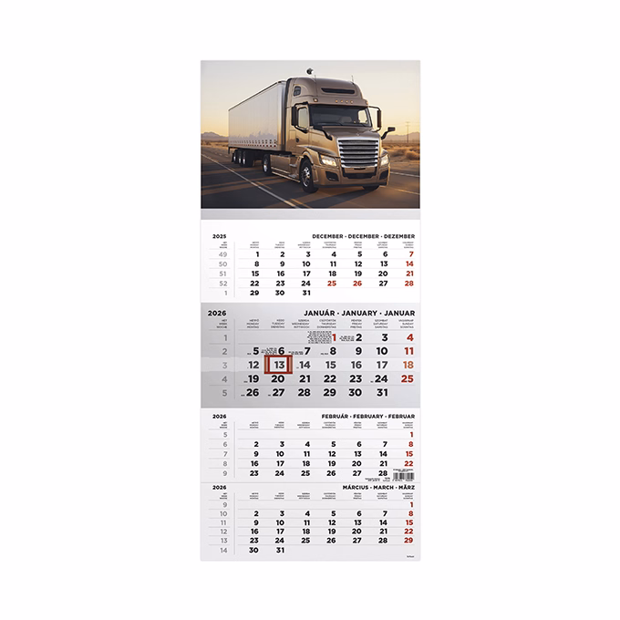 Speditőr naptár TOPTIMER T079 1 tömbös 4 havi Kamion 2026.